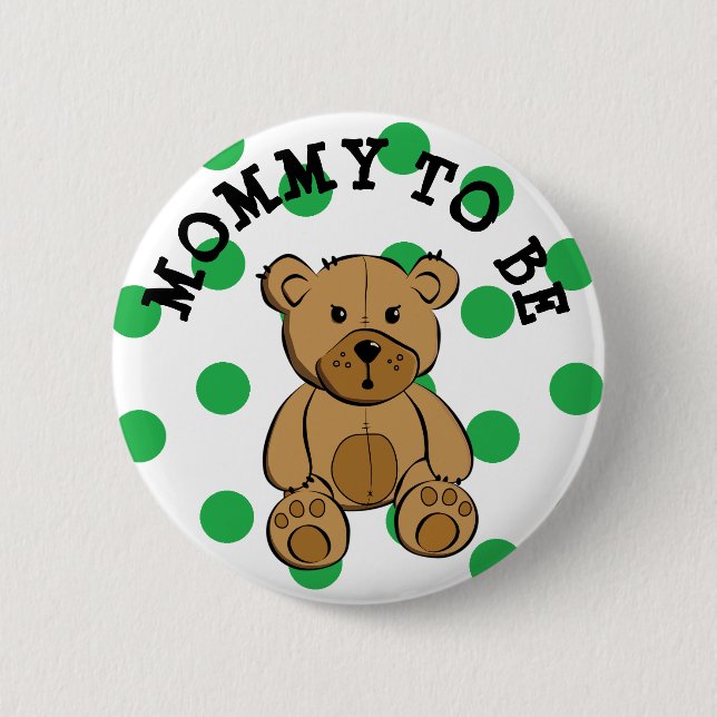 Niedlich Brown Teddy Bear Mommy zum Button (Vorderseite)