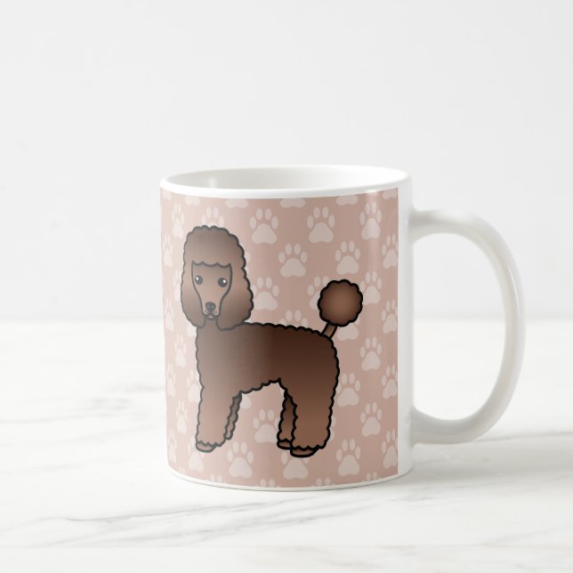 Niedlich-Brown Toy Poodle Hunde auf Grau Kaffeetasse (Rechts)