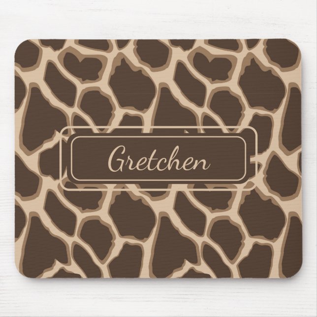 Niedlich Brown und Tan Giraffe Skin Mousepad (Vorne)
