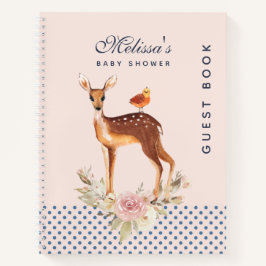 Niedlich Brown Watercolor Deer Baby Showbook Notizbuch