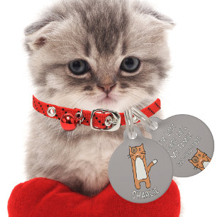 Niedlich Brown White Cat Cartoon Funny Kawaii Haustiermarke