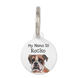 Niedlich Brown & White witziger Boxer Dog Wasserfa Haustiermarke