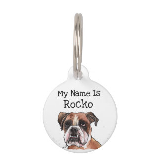 Niedlich Brown & White witziger Boxer Dog Wasserfa Haustiermarke
