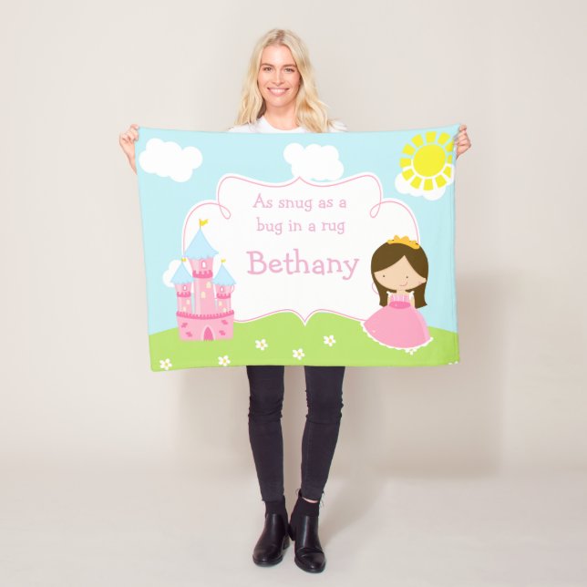 Niedlich Brünett unsere kleine Prinzessin Fleecedecke (Beispiel)