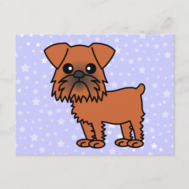 Niedlich Brussels Griffon Cartoon Postkarte (Vorderseite)