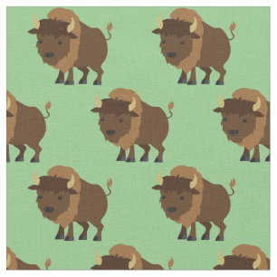 Niedlich Buffalo Bison Cartoon Kinder Stoff