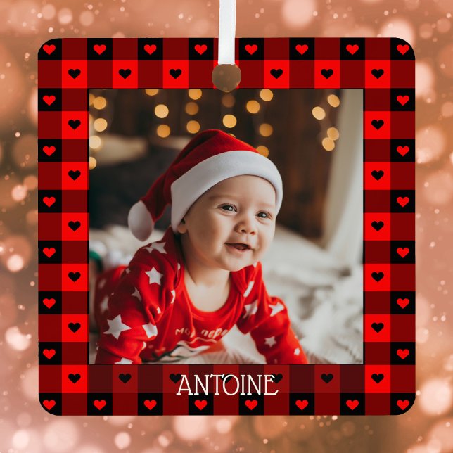 Niedlich Buffalo Kariert Hearts Personalisierte We Ornament Aus Metall (Von Creator hochgeladen)