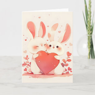 Niedlich Bunnies Anime Liebe Feiertagskarte