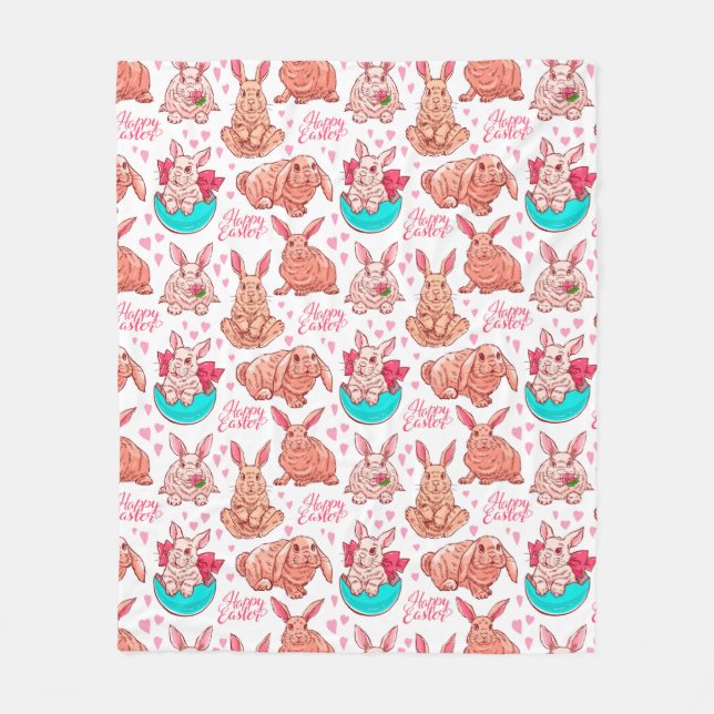 Niedlich Bunnies Fleece Blanket (Vorderseite)