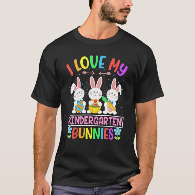 Niedlich Bunnies Funny I Liebe mein Kindergarten f T-Shirt (Vorderseite)