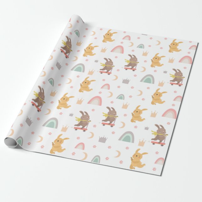 Niedlich Bunnies Geschenkpapier (Ungerollt)