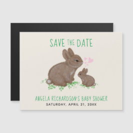 Niedlich Bunnies Hearts Babydusche Save the Date Magneteinladung