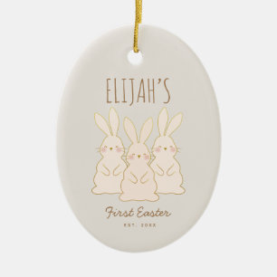 Niedlich Bunnies Personalisiertes Ostern Keramik Ornament