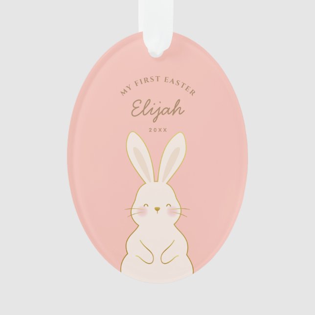 Niedlich Bunnies Personalisiertes Ostern Ornament (Vorderseite)