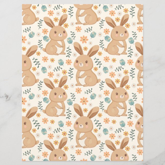 Niedlich Bunnies Scrapbook Paper (Vorderseite)