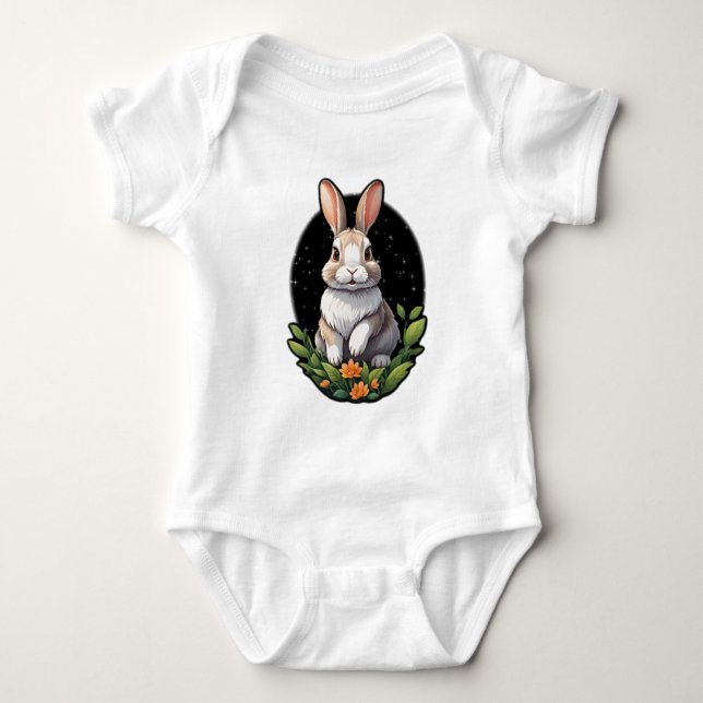 Niedlich Bunny Baby Jersey Bodysuit Strampler (Vorderseite)