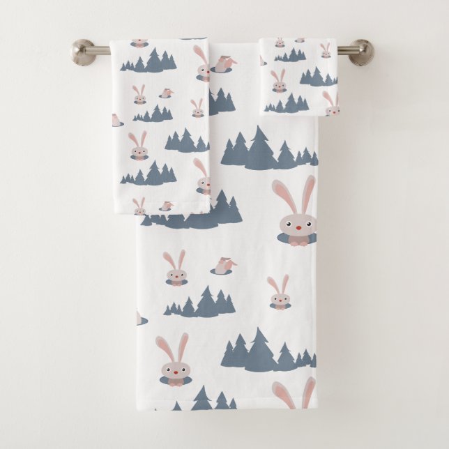 Niedlich Bunny Badhandtuch Set (Insitu)
