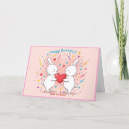 Niedlich Bunny Birthday Card Dankeskarte