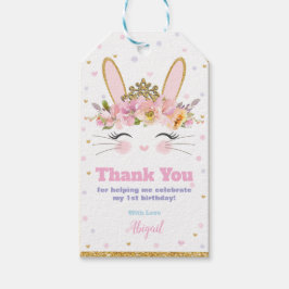 Niedlich Bunny Birthday Danke Ihnen für Gift Tags Geschenkanhänger
