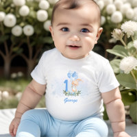 Niedlich Bunny Blue 1. Geburtstag Name Grüner Früh