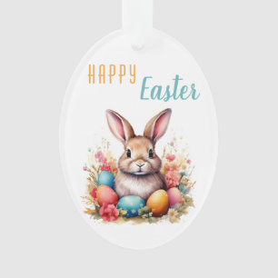 Niedlich Bunny Bunny Colorful Egi Blume Foto Oster Ornament