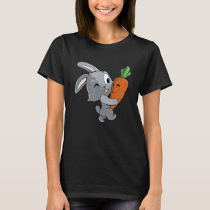Niedlich Bunny Carries Big Carrot Rabbit T-Shirt