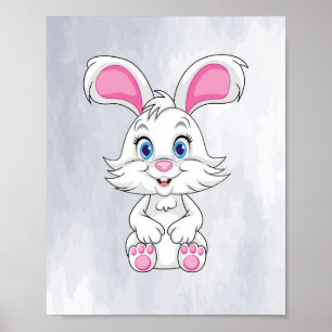 Niedlich Bunny Cartoon Poster ! Baby Rabbit Wall A