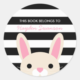 Niedlich Bunny | Dieses Buch gehört Runder Aufkleber