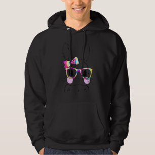 Niedlich Bunny Face Gefärbte Krawatte Bow Krawatte Hoodie