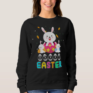Niedlich Bunny Face Gefärbte Krawatte Brillen Head Sweatshirt