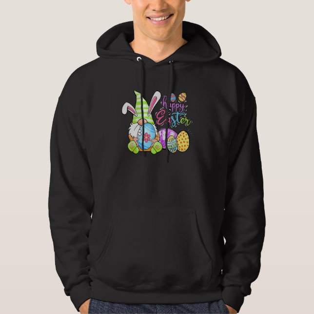 Niedlich Bunny Gnomie Frühjahr Gnome Ostereier Jag Hoodie (Vorderseite)