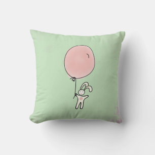 Niedlich Bunny Holding a Balloon Kissen