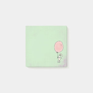 Niedlich Bunny Holding a Balloon Post-it Klebezettel