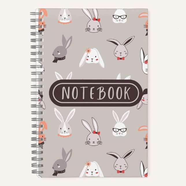 Niedlich Bunny Illustriert Bunnies Notizbuch (Vorderseite)