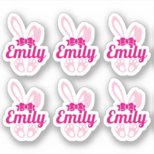 Niedlich Bunny Individuelle Name Stickers Aufkleber