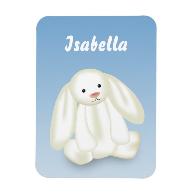 Niedlich Bunny Kids Name Monogram Magnet (Vertikal)