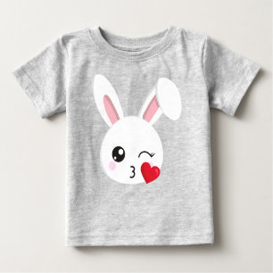 Niedlich Bunny, Little Bunny, White Bunny, Herz, K Baby T-shirt