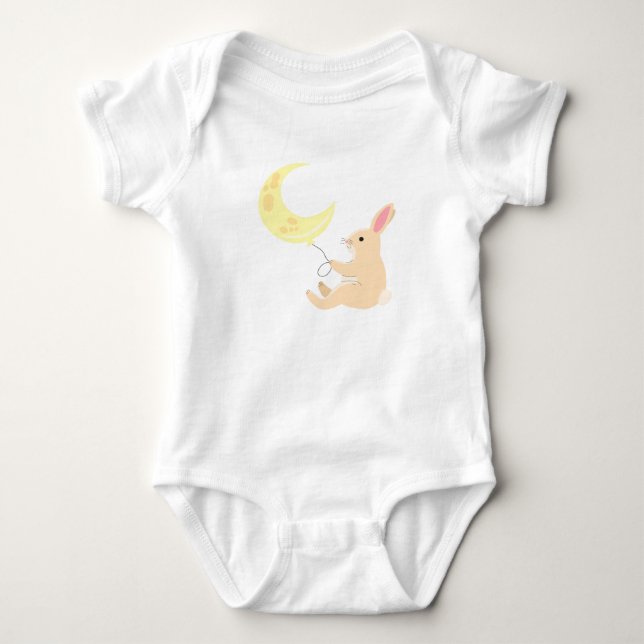 Niedlich Bunny Moon Baby Bodysuit Strampler (Vorderseite)