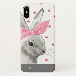 Niedlich Bunny Pink Bow Personalisiert Case-Mate iPhone Hülle