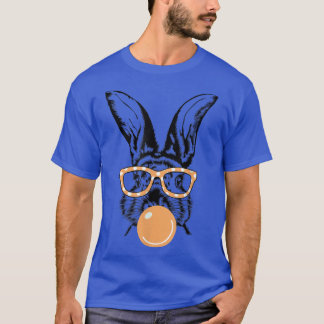 Niedlich Bunny Polka Dot Orange Glasses Bubblegum  T-Shirt
