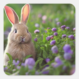 Niedlich Bunny Quadratischer Aufkleber