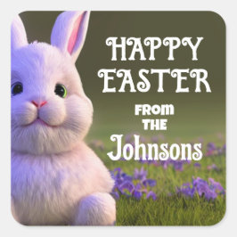 Niedlich Bunny Quadratischer Aufkleber