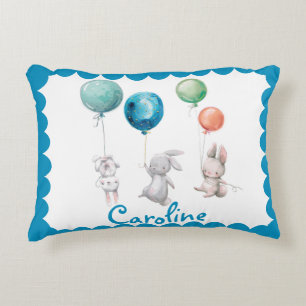 Niedlich Bunny Rabbit Balloon Lumbar Dekokissen