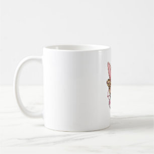 Niedlich Bunny Rabbit Face Leopard Bow Girls Happy Kaffeetasse