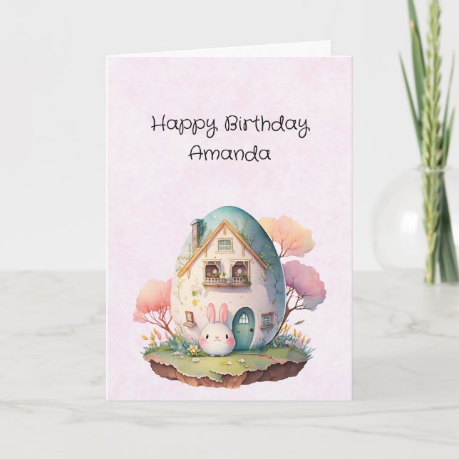 Niedlich Bunny Rabbit Japanisch Kawaii Stil Geburt Dankeskarte (Vorderseite)