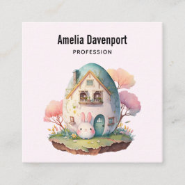 Niedlich Bunny Rabbit Japanischer Kawaii Stil Quadratische Visitenkarte