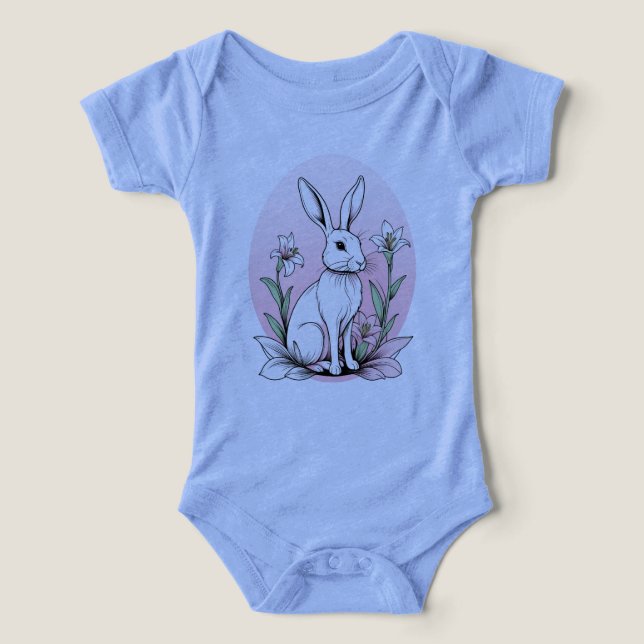 Niedlich Bunny und Lilies (Design Vorderseite)
