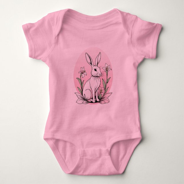 Niedlich Bunny und Lilies Baby Strampler (Vorderseite)
