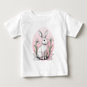 Niedlich Bunny und Lilies Baby T-shirt