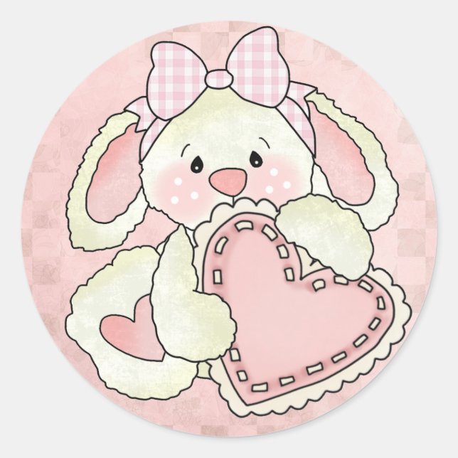 Niedlich Bunny Valentine Stickers (Vorderseite)